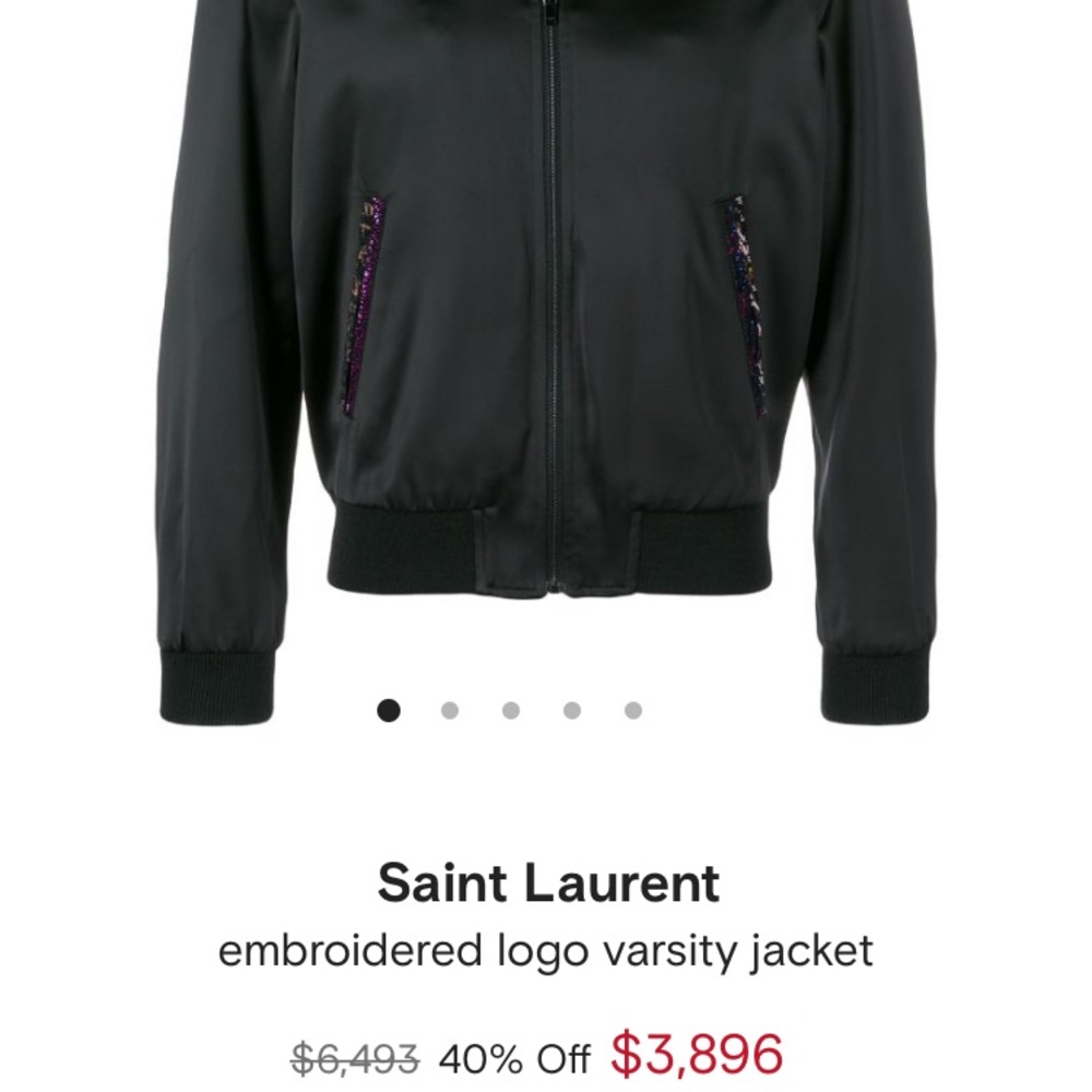 Saint Laurent embroidered logo varsity jacket